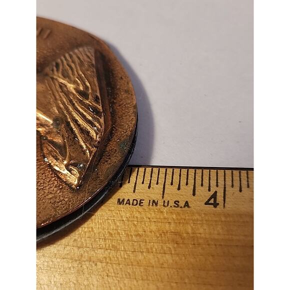 Vintage Copper Metal Paperweight/Paperclip Greece DELPhi 3.35 X 2.5 Inches - Picture 7 of 8